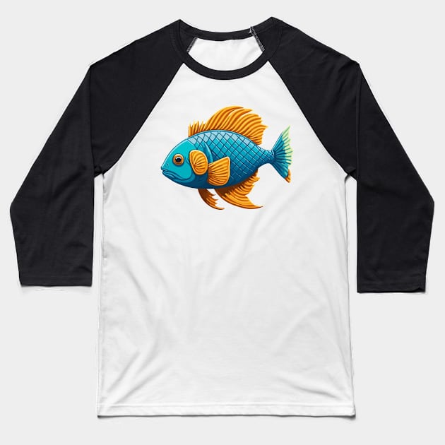 Cute Fish Baseball T-Shirt by SpriteGuy95